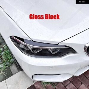 BMW ペア グロスブラック 車フロント ヘッドライト アイブロウ ステッカー ABS F87 M2 F22 F23 220I 228I 230I M235I M240I 2014-2022 - Gloss Black
