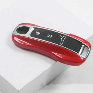 ポルシェ パナメーラ 17+ カイエン 2018+ リモート FOB キーケース シェル カバー ABS レッド ブルー クローム ブラック ホワイ - red