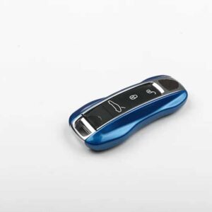 ポルシェ パナメーラ 17+ カイエン 2018+ リモート FOB キーケース シェル カバー ABS レッド ブルー クローム ブラック ホワイ - blue
