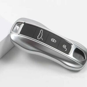 ポルシェ パナメーラ 17+ カイエン 2018+ リモート FOB キーケース シェル カバー ABS レッド ブルー クローム ブラック ホワイ - chrome