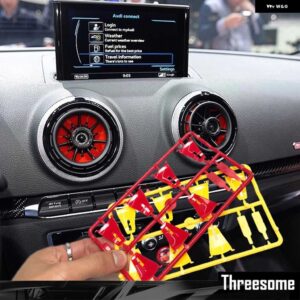 アウディ 4個 インテリア フロントダッシュボード エアコンカバー A3 S3 RS3 8V 2013-16 エアベント アウトレット 交換 - red