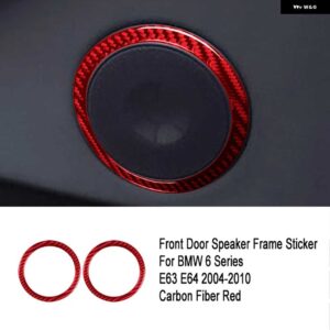 BMW カーボンドア スピーカー スピーカー 装飾 サークルトリムカバー ステッカー 6シリーズ E63 E64 2004 - 2010 - D2 Front Door