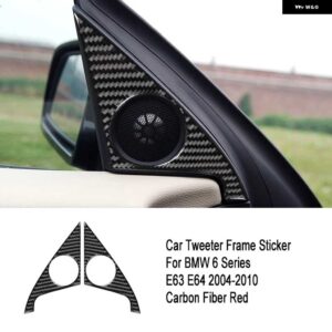 BMW カーボンドア スピーカー スピーカー 装飾 サークルトリムカバー ステッカー 6シリーズ E63 E64 2004 - 2010 - D5