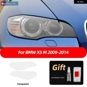 BMW 2個 ヘッドライト フィルム フロントライト クリアスモークブラック TPU ステッカー X5 E70 X5M M パフォーマンス 2007-2013 - X5 M transparent