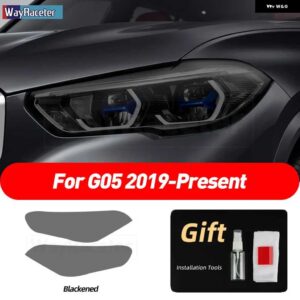 BMW 2個 ヘッドライト フィルム クリアスモークブラック TPU ステッカー X5 G05 M F95 2019-23 - for　g05　s