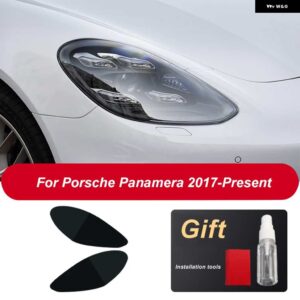 ポルシェ ヘッドライト フィルム ヘッドランプ クリア黒 TPU ステッカー カイエン 2019 パナメーラ 970 971 マカン - For Panamera 17-on