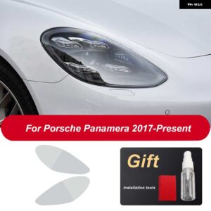 ポルシェ ヘッドライト フィルム ヘッドランプ クリア黒 TPU ステッカー カイエン 2019 パナメーラ 970 971 マカン - For Panamera 17-on3