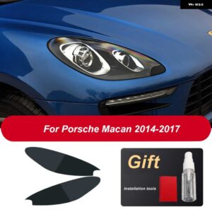 ポルシェ ヘッドライト フィルム ヘッドランプ クリア黒 TPU ステッカー カイエン 2019 パナメーラ 970 971 マカン - For Macan 14-17