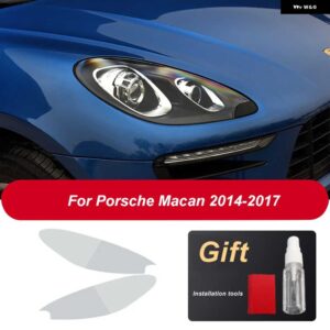 ポルシェ ヘッドライト フィルム ヘッドランプ クリア黒 TPU ステッカー カイエン 2019 パナメーラ 970 971 マカン - For Macan 14-174