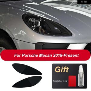 ポルシェ ヘッドライト フィルム ヘッドランプ クリア黒 TPU ステッカー カイエン 2019 パナメーラ 970 971 マカン - For Macan 18-on