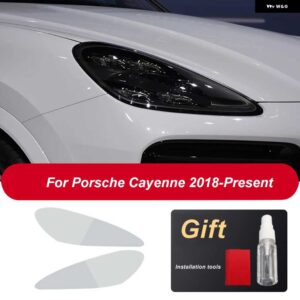 ポルシェ ヘッドライト フィルム ヘッドランプ クリア黒 TPU ステッカー カイエン 2019 パナメーラ 970 971 マカン - For Cayenne