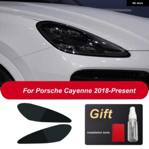 ポルシェ ヘッドライト フィルム ヘッドランプ クリア黒 TPU ステッカー カイエン 2019 パナメーラ 970 971 マカン - For Cayenne black