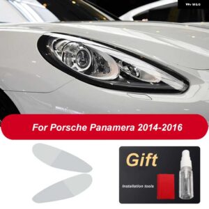 ポルシェ ヘッドライト フィルム ヘッドランプ クリア黒 TPU ステッカー カイエン 2019 パナメーラ 970 971 マカン - For Panamera 14-162