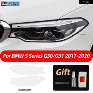 BMW 2個 ヘッドライト フィルム クリアスモークブラック TPU ステッカー F10 F11 F07 G31 G30 5シリーズ 2022 M パフォーマンス - g30　g31　17-20　t