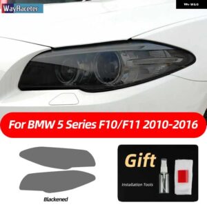 BMW 2個 ヘッドライト フィルム クリアスモークブラック TPU ステッカー F10 F11 F07 G31 G30 5シリーズ 2022 M パフォーマンス - f10　f11　black