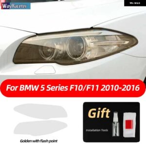 BMW 2個 ヘッドライト フィルム クリアスモークブラック TPU ステッカー F10 F11 F07 G31 G30 5シリーズ 2022 M パフォーマンス - f10　f112