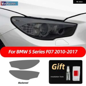 BMW 2個 ヘッドライト フィルム クリアスモークブラック TPU ステッカー F10 F11 F07 G31 G30 5シリーズ 2022 M パフォーマンス - f07　black