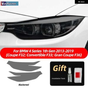 BMW 2個 ヘッドライト フィルム フロントライト クリアスモークブラック TPU ステッカー M4 F82 F83 4シリーズ F32 F33 F36 - F32 33 36 B