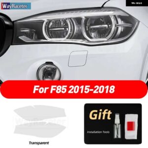 BMW 2個 ヘッドライト フィルム クリアスモークブラック TPU ステッカー X5 F15 X5M F85 M パフォーマンス - for　f85　transparent