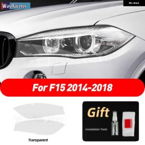BMW 2個 ヘッドライト フィルム クリアスモークブラック TPU ステッカー X5 F15 X5M F85 M パフォーマンス - for　f15　transparent
