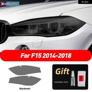 BMW 2個 ヘッドライト フィルム クリアスモークブラック TPU ステッカー X5 F15 X5M F85 M パフォーマンス - for　f15　smoke　black