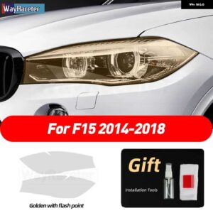 BMW 2個 ヘッドライト フィルム クリアスモークブラック TPU ステッカー X5 F15 X5M F85 M パフォーマンス - for　f15　golden　point