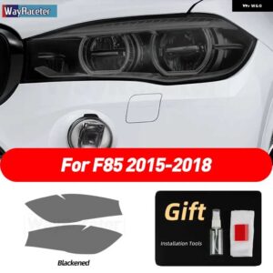 BMW 2個 ヘッドライト フィルム クリアスモークブラック TPU ステッカー X5 F15 X5M F85 M パフォーマンス - for　f85　　smoke　black