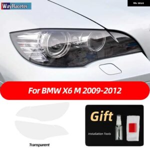 BMW 2個 M パフォーマンス ヘッドライト フィルム クリアスモークブラック TPU ステッカー X6 2008-2014 E71 M - x6　m　09-12　t