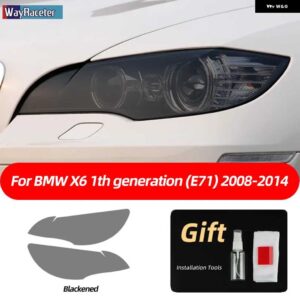 BMW 2個 M パフォーマンス ヘッドライト フィルム クリアスモークブラック TPU ステッカー X6 2008-2014 E71 M - x6　08-14　b