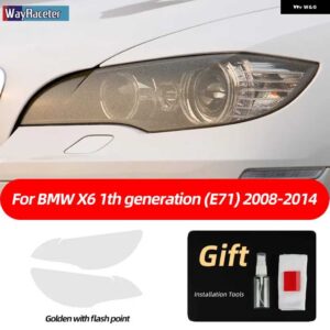 BMW 2個 M パフォーマンス ヘッドライト フィルム クリアスモークブラック TPU ステッカー X6 2008-2014 E71 M - x6　08-14　g