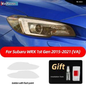 スバル 2個 ヘッドライト フィルム フロントライト クリアスモークブラック TPU ステッカー WRX VA 2015-2021 STI - Golden point