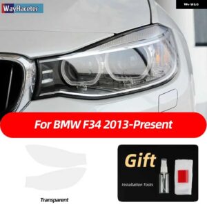 BMW 2個 ヘッドライト フィルム フロントライト クリアスモークブラック TPU ステッカー 3シリーズ F30 F31 F34 G20 G21 - f34