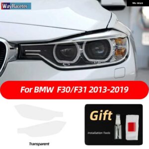 BMW 2個 ヘッドライト フィルム フロントライト クリアスモークブラック TPU ステッカー 3シリーズ F30 F31 F34 G20 G21 - f30　f31