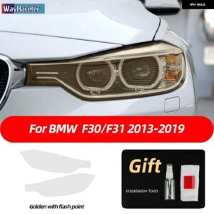 BMW 2個 ヘッドライト フィルム フロントライト クリアスモークブラック TPU ステッカー 3シリーズ F30 F31 F34 G20 G21 - f30　f312
