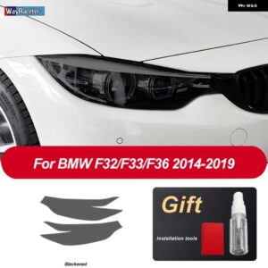 BMW 2個 ヘッドライト フィルム ヘッドランプ 修復クリア黒 TPU ステッカー 4シリーズ F32 F33 F36 - Blackened