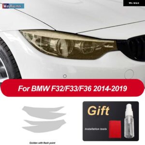 BMW 2個 ヘッドライト フィルム ヘッドランプ 修復クリア黒 TPU ステッカー 4シリーズ F32 F33 F36 - Golden