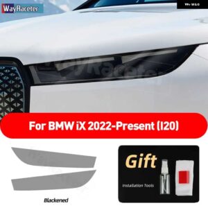 BMW 2個 ヘッドライト フィルム クリアスモークブラック TPU ステッカー IX 2022 2023 I20 M60 - smoked　black