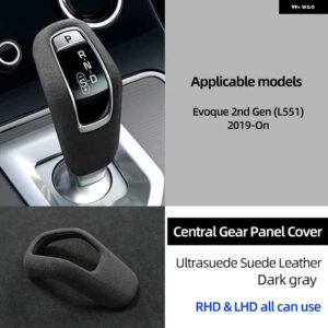 ランドローバー ラップ車マルチメディア 中央ノブ ギアパネル ステッカー カバー レンジローバー EVOQUE L551 2019-21 - Dark Gray