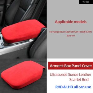 ランドローバー ラップ アームレスト ボックス パネルトリム ステッカー カバー レンジローバースポーツ L494 フェイスリフト 2018-ON - Scarlet Red