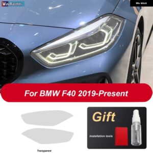 BMW 2個 ヘッドライト フィルム ヘッドランプ 修復クリア黒 TPU ステッカー 1シリーズ F40 M135I 118 ACCESSORIE - Transparent
