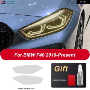 BMW 2個 ヘッドライト フィルム ヘッドランプ 修復クリア黒 TPU ステッカー 1シリーズ F40 M135I 118 ACCESSORIE - Golden