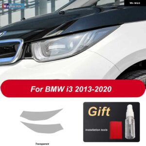 BMW 2個 ヘッドライト フィルム 修復クリア黒 TPU ステッカー I3 2013-2020 - Transparent
