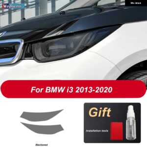 BMW 2個 ヘッドライト フィルム 修復クリア黒 TPU ステッカー I3 2013-2020 - Blackened