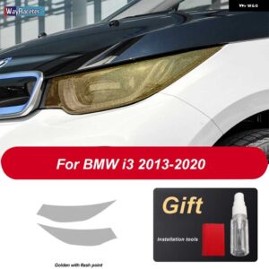BMW 2個 ヘッドライト フィルム 修復クリア黒 TPU ステッカー I3 2013-2020 - Golden