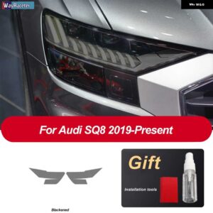 アウディ ヘッドライト フィルム 修復 テールライト クリア黒 TPU ステッカー Q8 S8 RSQ8 2019 2020 - Headlight SQ8 B