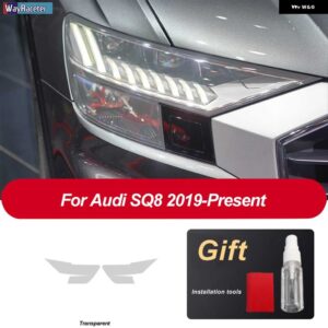 アウディ ヘッドライト フィルム 修復 テールライト クリア黒 TPU ステッカー Q8 S8 RSQ8 2019 2020 - Headlight SQ8 T