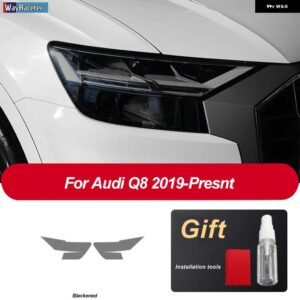アウディ ヘッドライト フィルム 修復 テールライト クリア黒 TPU ステッカー Q8 S8 RSQ8 2019 2020 - Headlight Q8 B