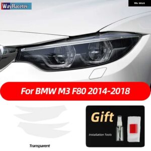 BMW 2個 M パフォーマンス ヘッドライト フィルム フロントライト クリアスモークブラック TPU ステッカー M3 E90 E92 E93 F80 - m3　2014-2019　　2