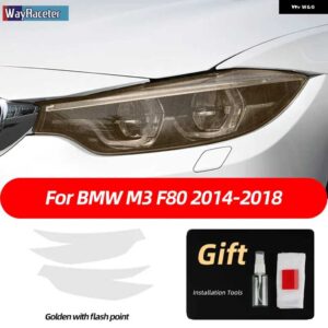 BMW 2個 M パフォーマンス ヘッドライト フィルム フロントライト クリアスモークブラック TPU ステッカー M3 E90 E92 E93 F80 - m3　2014-2019　　3