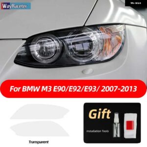 BMW 2個 M パフォーマンス ヘッドライト フィルム フロントライト クリアスモークブラック TPU ステッカー M3 E90 E92 E93 F80 - m3　2007-2013　　2